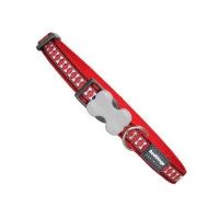 קולר לכלב M זוהר אדום עצמות