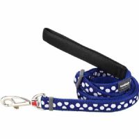 רצועה לכלב M כחול כהה נקודות